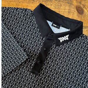 PXG Parsons Extreme Golf Mens Black Club Graphic Performance Polo Shirt XL